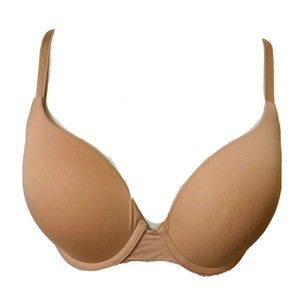 Victoria's Secret 34D Tshirt Push Up Full Coverage Bra Beige Convertible Straps